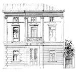 Σχέδιο πρόσοψης του Μεγάρου του Ιφικράτη&nbsp;Κοκκίδη.