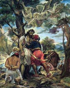 Μανιάκι. Ελαιογραφία του Α. Γεωργιάδη, 1960.