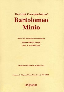 The Greek Correspondence of Bartolomeo Minio 