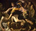 Orestes slaying Aegisthus and Clytemnestra, Bernardino Mei,&nbsp;1654.