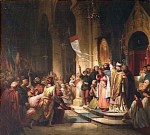 Η στέψη του Βονιφάτιου του Μομφεράτου σαν αρχηγού της 4ης Σταυροφορίας – έργο του Henri Decaisne&nbsp;(1840).