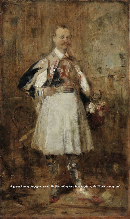 Όθων μελέτη - Νικηφόρος Λύτρας, Λάδι σε ξύλο  31 x 19 εκ. Εθνική Πινακοθήκη & Μουσείο Αλ. Σούτζου  Κληροδότημα Αντωνίου Μπενάκη 