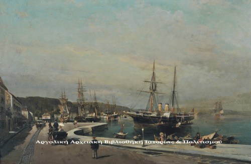 Κωνσταντίνος Βολανάκης (1837-1907), «Το λιμάνι του Βόλου», περ. 1869-1875, λάδι σε μουσαμά, 32,5 Χ 48 εκ. Εθνική Πινακοθήκη & Μουσείου Αλεξάνδρου Σούτζου.