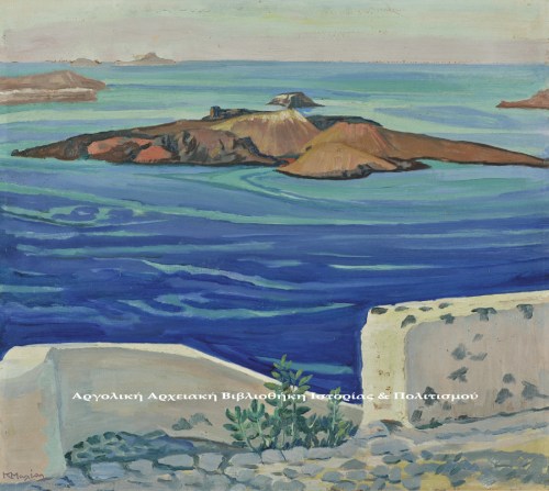 Κωνσταντίνος Μαλέας (1879-1928), «Καμένη, Σαντορίνη», 1924-1925, λάδι σε μουσαμά, 50Χ56 εκ. Εθνική Πινακοθήκη & Μουσείου Αλεξάνδρου Σούτζου.