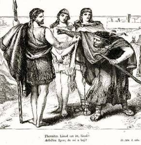 Διάλογος και ανάμεσα στους Αχιλλέα και Θερσίτη, σχέδιο από εικονογράφηση του θεατρικού έργου του Ουίλιαμ Σαίξπηρ «Τρωίλος και Χρυσηίδα».