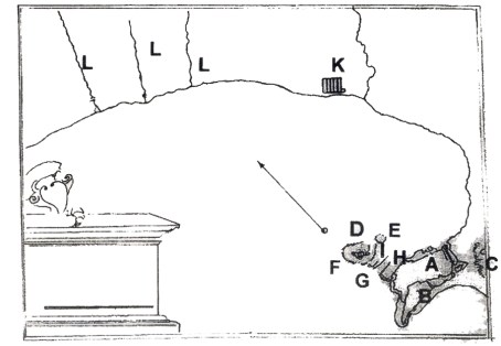 Εικ. 4. Κόλπος Ναυπλίου. Σχέδιο του λιμανιού του Ναυπλίου Συλλογή Grimani, πίν. XIX, Γεννάδειος Βιβλιοθήκη - Αθήνα.