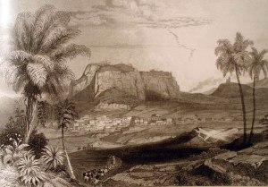 Ο Ακροκόρινθος και η πόλη της Κορίνθου, Á. Geyer, 1858