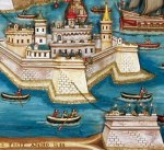 Εικ. 10: Λεπτομέρεια από τον πίνακα 1, όπου απεικονίζονται Οθωμανοί στρατιώτες με στολές γαλάζιου&nbsp;χρώματος.