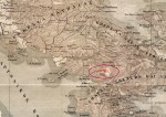 Τμήμα χάρτη της Αργολιδοκορινθίας του Αντώνη Μηλιαράκη,&nbsp;1886.