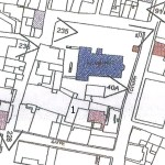 Εικ. 5: Απόσπασμα σύγχρονου σχεδίου πόλης Άργους με τον Αγιάννη και νοτιότερα αρ.1 το υπάρχον προεπαναστατικό, επαναστατικό και καποδιστριακό διατηρητέο σχολείο Α΄.