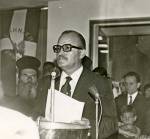 Ο επίσημος προσκεκλημένος Υπουργός Κοινωνικών Υπηρεσιών Ιωάννης Λαδάς στο&nbsp;μικρόφωνο.